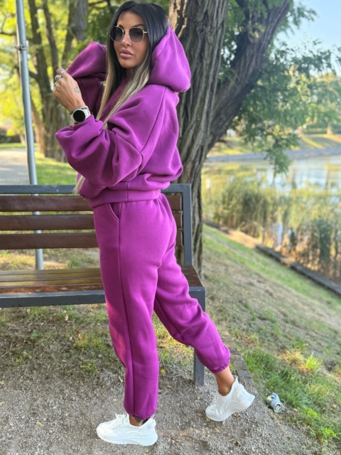 Ocieplany komplet dresowy z kapturem ROBINN I ŚLIWKA | one size