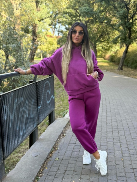 Ocieplany komplet dresowy z kapturem ROBINN I ŚLIWKA | one size