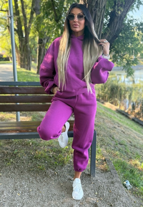 Ocieplany komplet dresowy z kapturem ROBINN I ŚLIWKA | one size