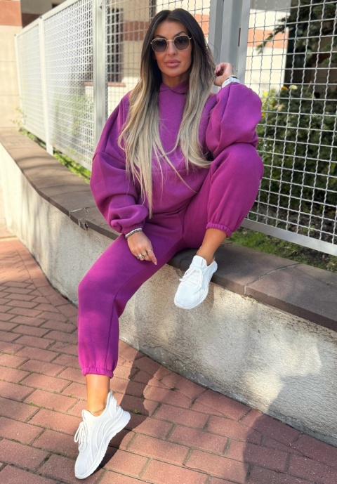 Ocieplany komplet dresowy z kapturem ROBINN I ŚLIWKA | one size