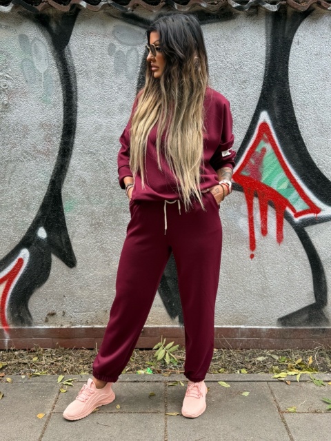Oversize komplet dresowy MOVE I BORDO | one size