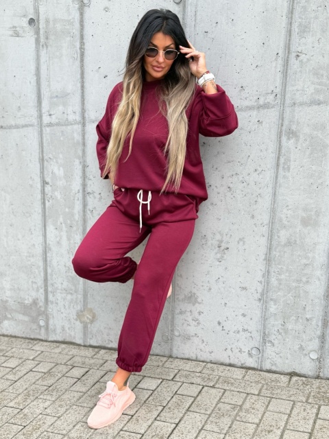 Oversize komplet dresowy MOVE I BORDO | one size