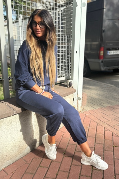 Oversize komplet dresowy MOVE I GRANATOWA CZERŃ | one size