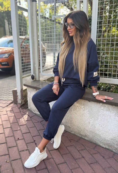 Oversize komplet dresowy MOVE I GRANATOWA CZERŃ | one size