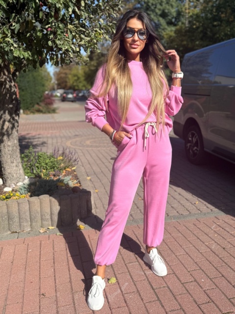 Oversize komplet dresowy MOVE IRÓŻOWY | one size