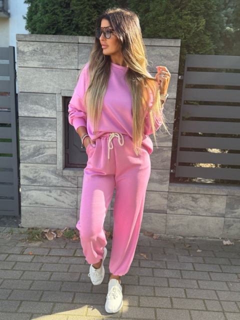 Oversize komplet dresowy MOVE IRÓŻOWY | one size