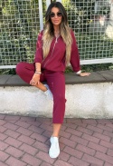Oversize komplet dresowy z kapturem JOY I BORDO| one size