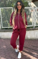Oversize komplet dresowy z kapturem JOY I BORDO| one size