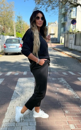 Oversize komplet dresowy z kapturem JOY I CZERŃ | one size