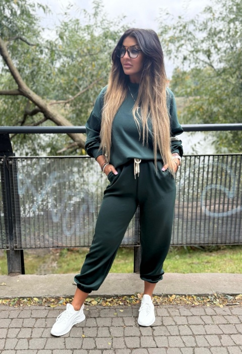 Oversize komplet dresowy MOVE I BUTELKOWA ZIELEŃ | one size