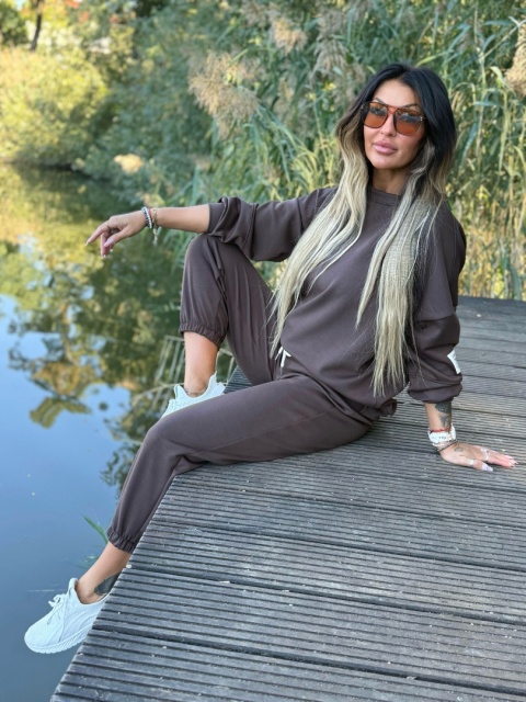 Oversize komplet dresowy  MOVE I CZEKOLADA | one size