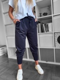 Sportowe Spodnie MICHAEL | z kieszeniami | szeroki ściągacz na nogawce | GRANAT | ONE SIZE