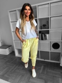 Sportowe Spodnie MICHAEL | z kieszeniami | szeroki ściągacz na nogawce | bananowy | ONE SIZE