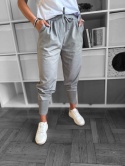Sportowe Spodnie MICHAEL | z kieszeniami | szeroki ściągacz na nogawce | szary | ONE SIZE
