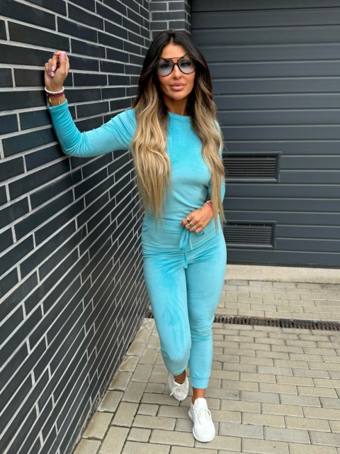 Welurowy komplet dresowy NATANIEL ice candy | kieszonka I one size