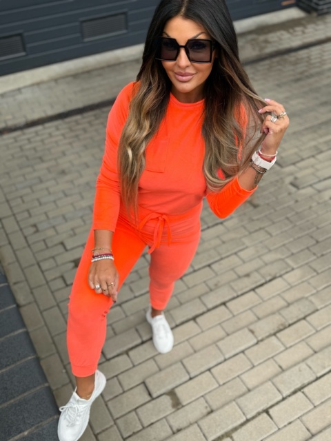 Welurowy komplet dresowy NATANIEL | neon | kieszonka I one size