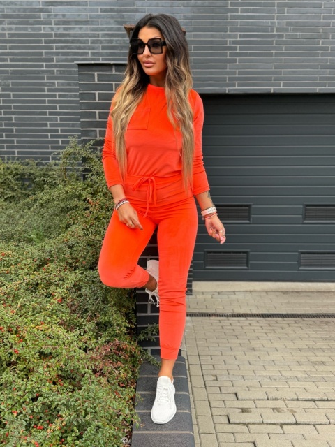 Welurowy komplet dresowy NATANIEL | neon | kieszonka I one size