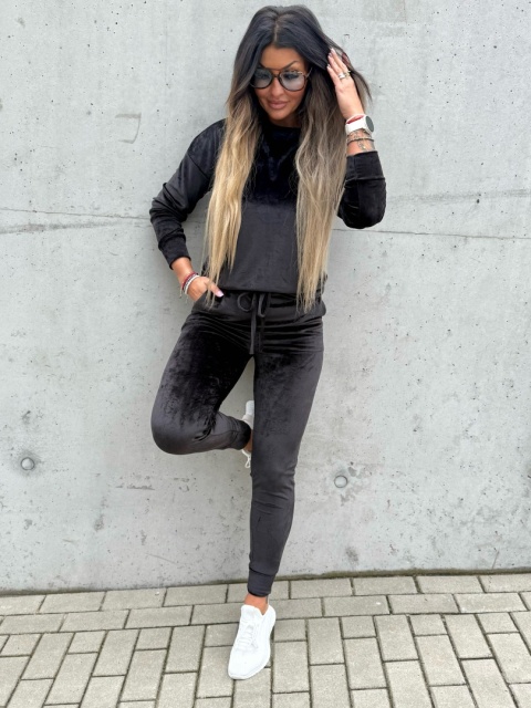 Welurowy komplet dresowy VITO I czerń I one size