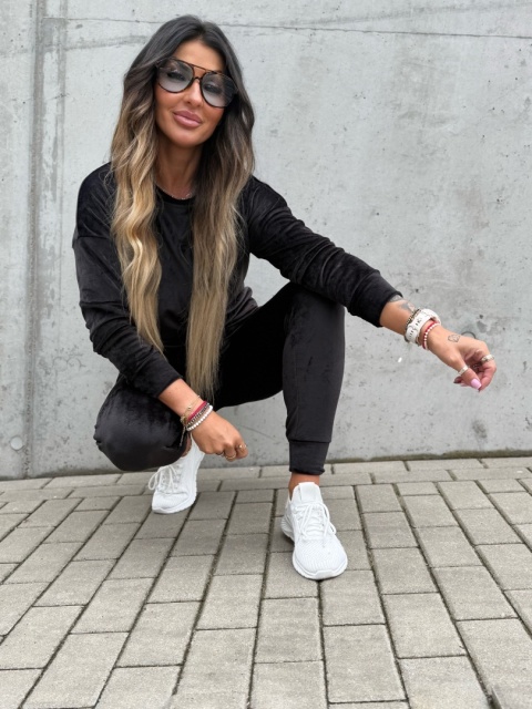 Welurowy komplet dresowy VITO I czerń I one size