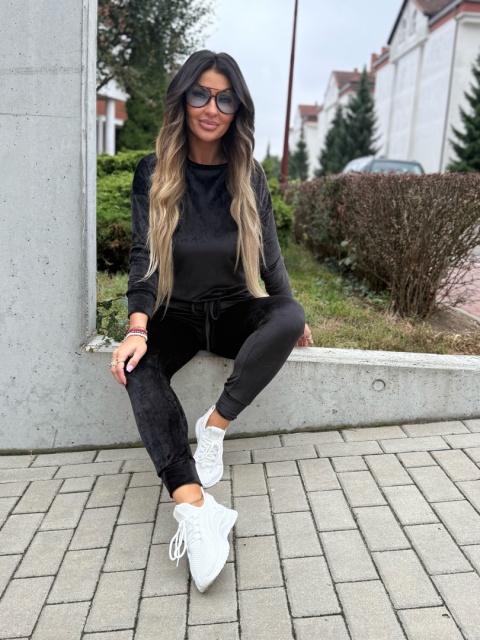 Welurowy komplet dresowy VITO I czerń I one size