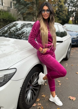 Welurowy komplet dresowy VITO I jagodowy I one size