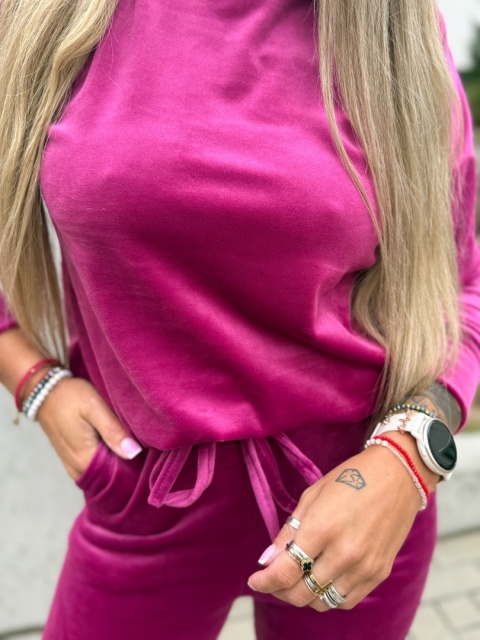 Welurowy komplet dresowy VITO I jagodowy I one size