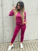 Welurowy komplet dresowy VITO I jagodowy I one size