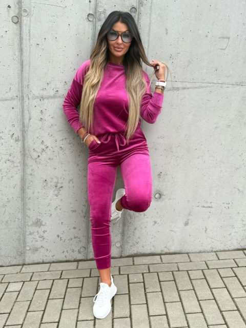 Welurowy komplet dresowy VITO I jagodowy I one size