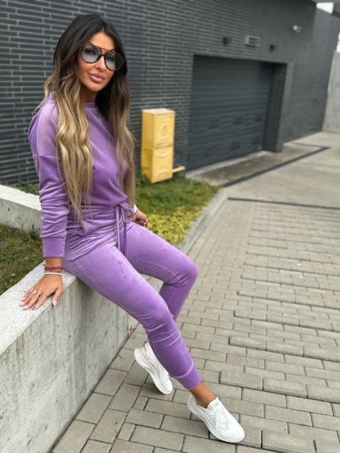 Welurowy komplet dresowy VITO I lila I one size