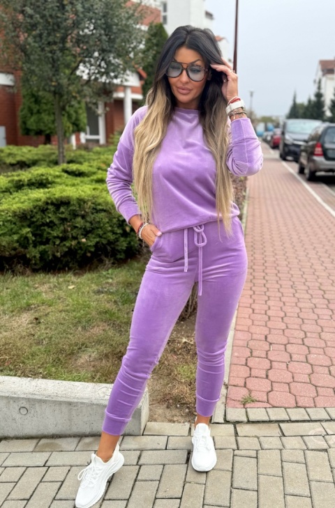 Welurowy komplet dresowy VITO I lila I one size