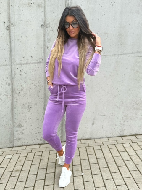 Welurowy komplet dresowy VITO I lila I one size
