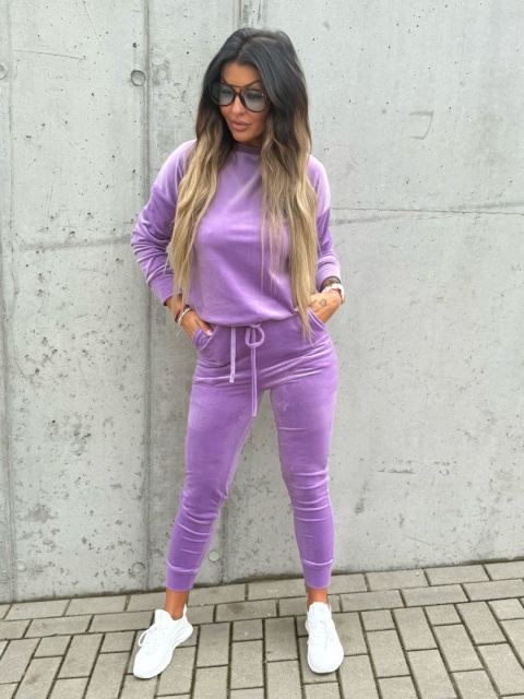 Welurowy komplet dresowy VITO I lila I one size