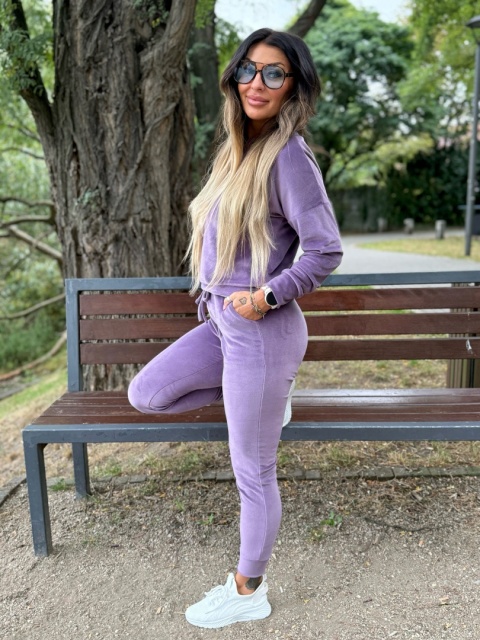 Welurowy komplet dresowy VITO | LAWENDA I one size