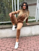 Welurowy komplet dresowy VITO | SŁONY KARMEL I one size