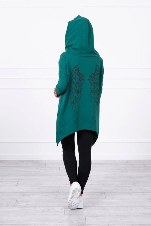 Bluza z nadrukiem skrzydeł zielona