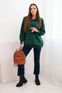 Bluza z napisami zielona