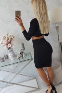 Komplet bluzki ze spódniczką czarny