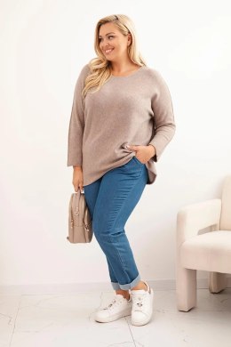 Sweter damski plus size z dekoltem łódką fango