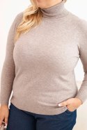 Sweter damski wiskozowy Plus Size z golfem o klasycznym kroju fango