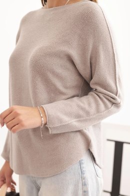 Sweterek damska z wiskozy z długim rękawem i okrągłym dekoltem fango