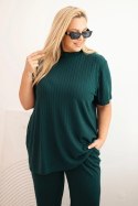Komplet damski Plus Size 3-częściowy ciemno zielony