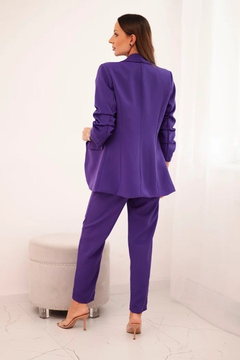 Komplet elegancki marynarki ze spodniami fioletowy