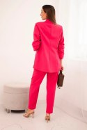 Komplet elegancki marynarki ze spodniami różowy