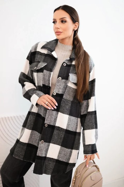 Koszula damska w kratę grafitowa