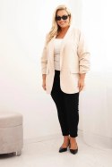 Marynarka damska Plus Size elegancka beżowa