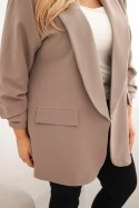 Marynarka damska Plus Size elegancka fango