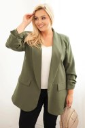 Marynarka damska Plus Size elegancka khaki