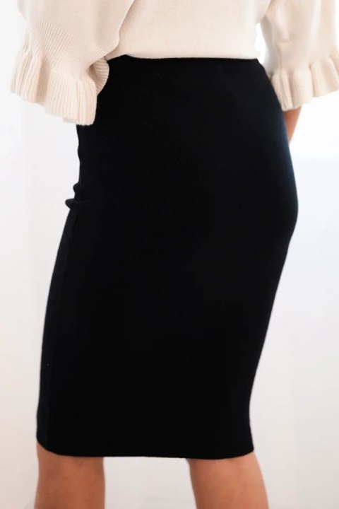Spódnica damska wiskozowa z elastycznej dzianiny czarna