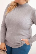 Sweter damski Plus Size z wiskozy z golfem szary