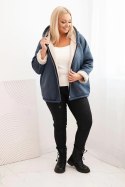 Kurtka damska Plus Size z kapturem i barankiem jeansowa